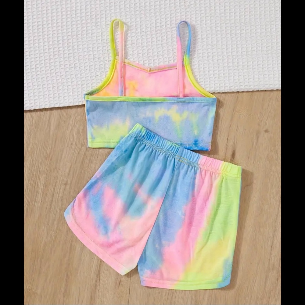 Girls, Bright, Multi-Colored, Tie-Dye, Outfit Set - Picture 3 of 11